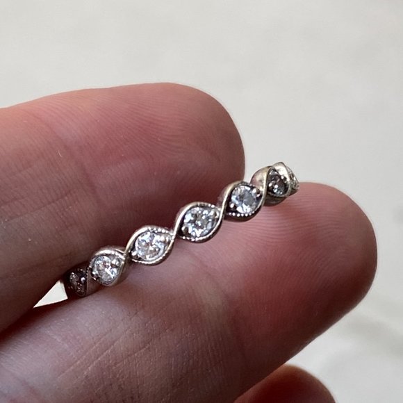 14K White Gold Diamond Half Eternity Ring - Picture 3 of 9